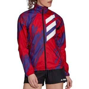 NWT ADIDAS Terrex Parley Agravic scarlet reflective running jacket women Size XL